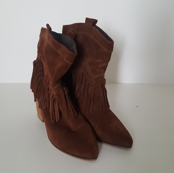 🍀SALE🍀Aldo Brown Fringe Booties - Picture 2 of 8